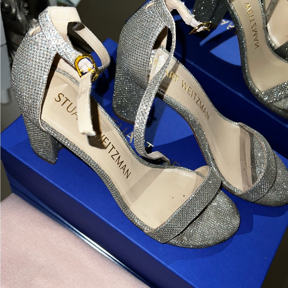 Stuart Weitzman Plantino Nudistcurve block heels